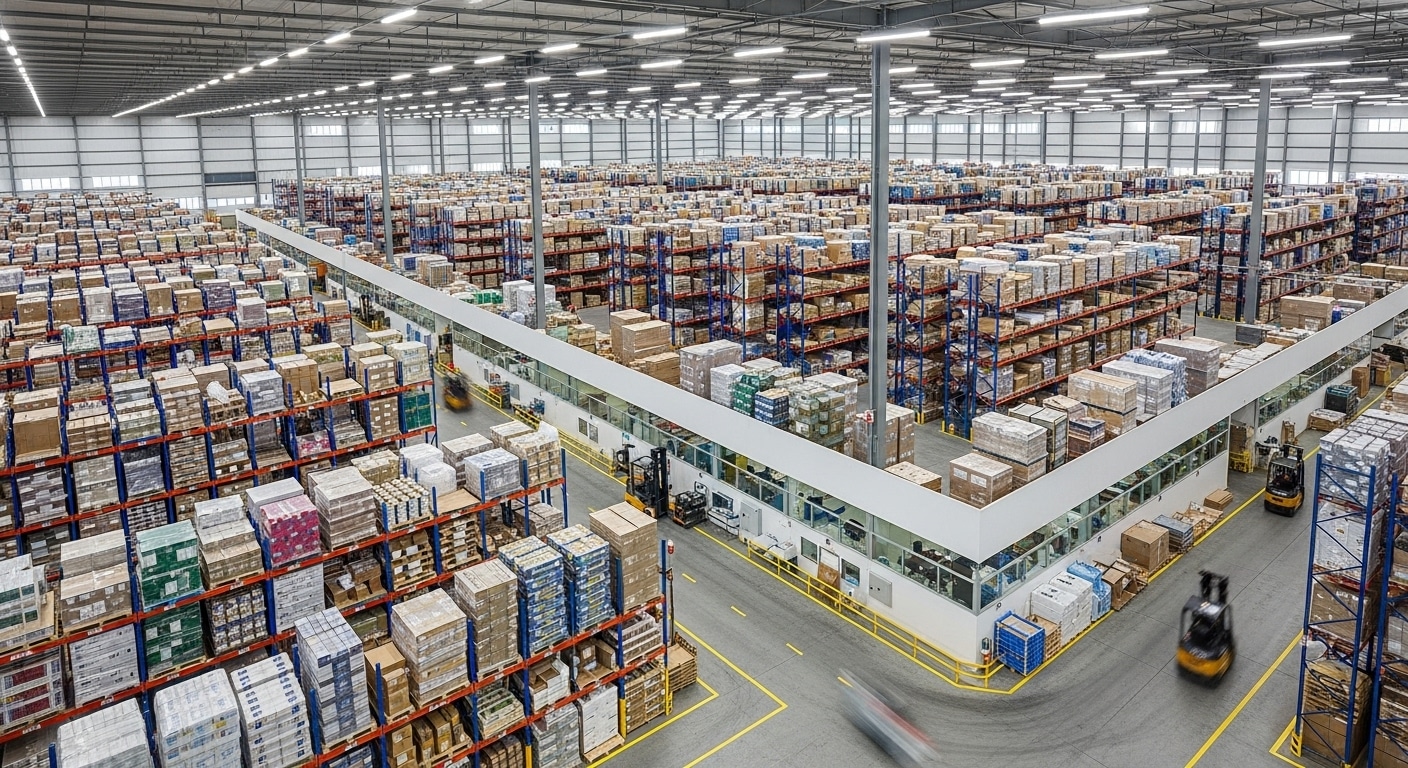Image of an efficient warehouse floor to represent the Hoshin Kanri Strategy Deployment Workshop